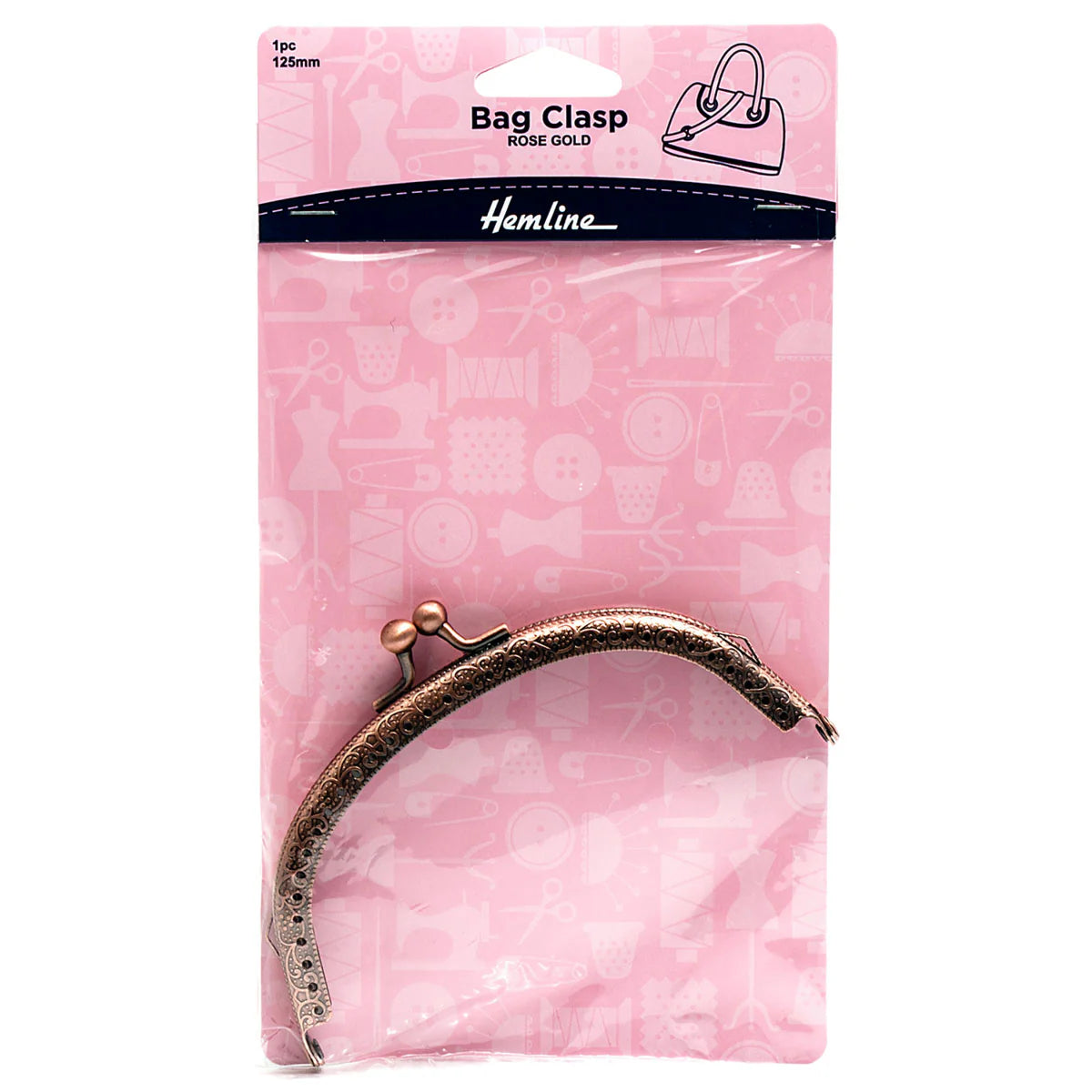 Rose Gold Bag Clasp 125mm